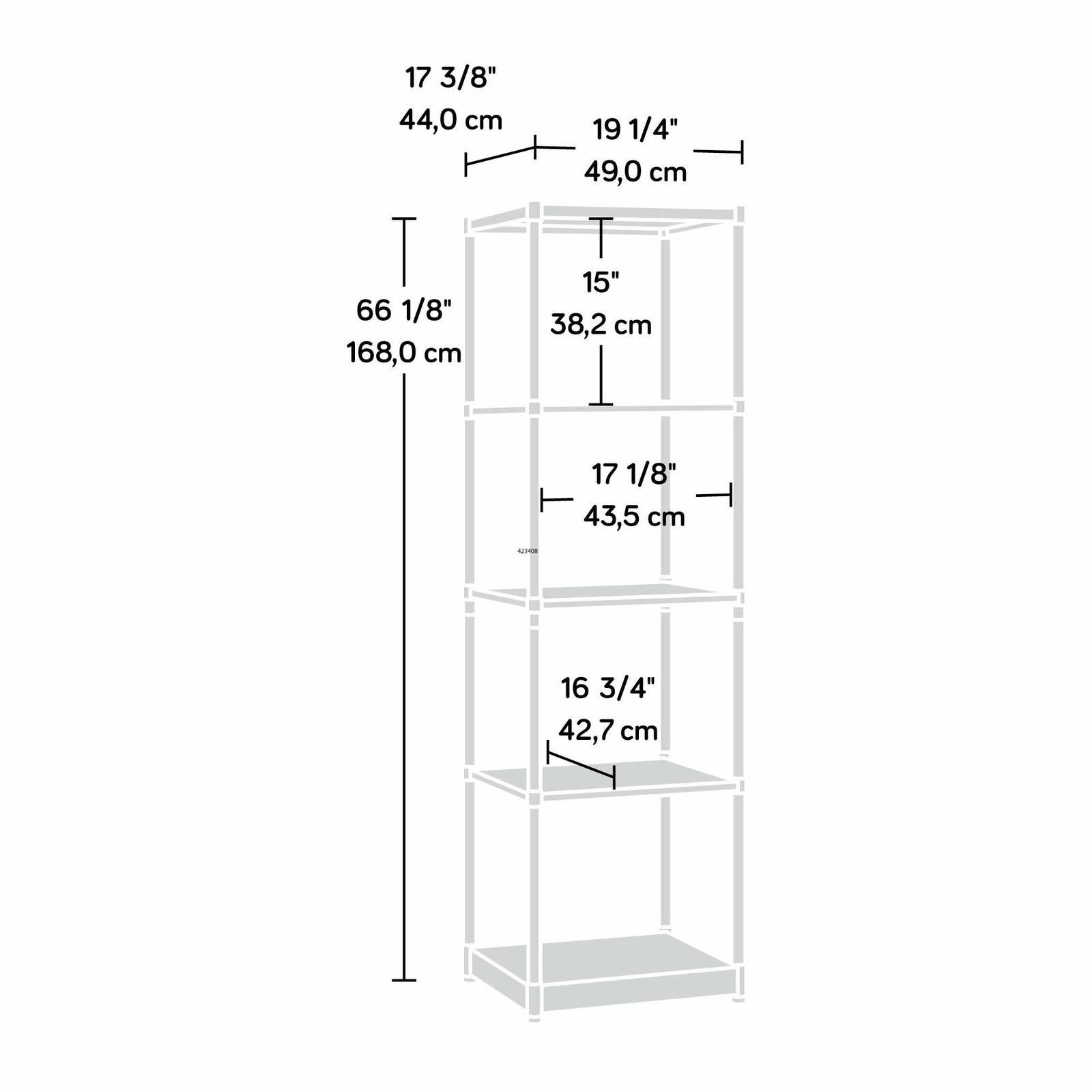 Sauder Barrister Lane 4-Shelf Bookcase, Salt Oak