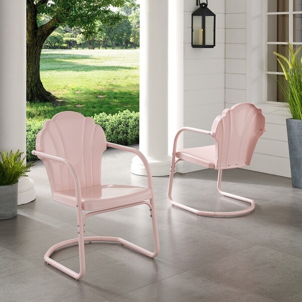 Crosley Tulip 2Pc Outdoor Metal Armchair Set