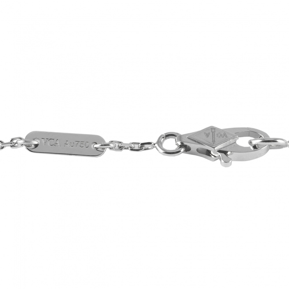 Van Cleef & Arpels Sweet Alhambra Papillon Xs Bracelet 18K White Gold Turquoise VCARF80400