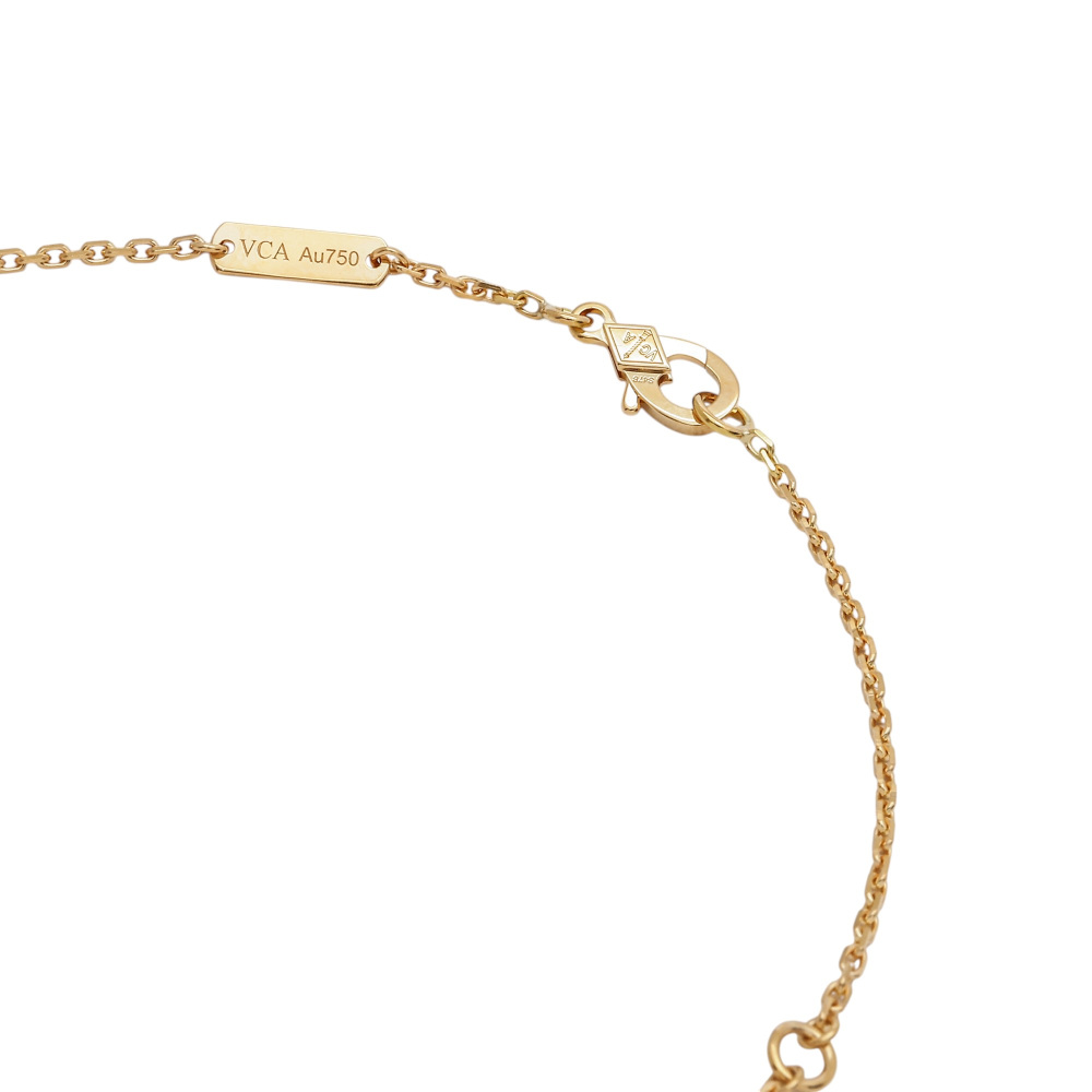 Van Cleef & Arpels Frivole 3 Flower Necklace 18K Yellow Gold Diamond VCARP2DU00