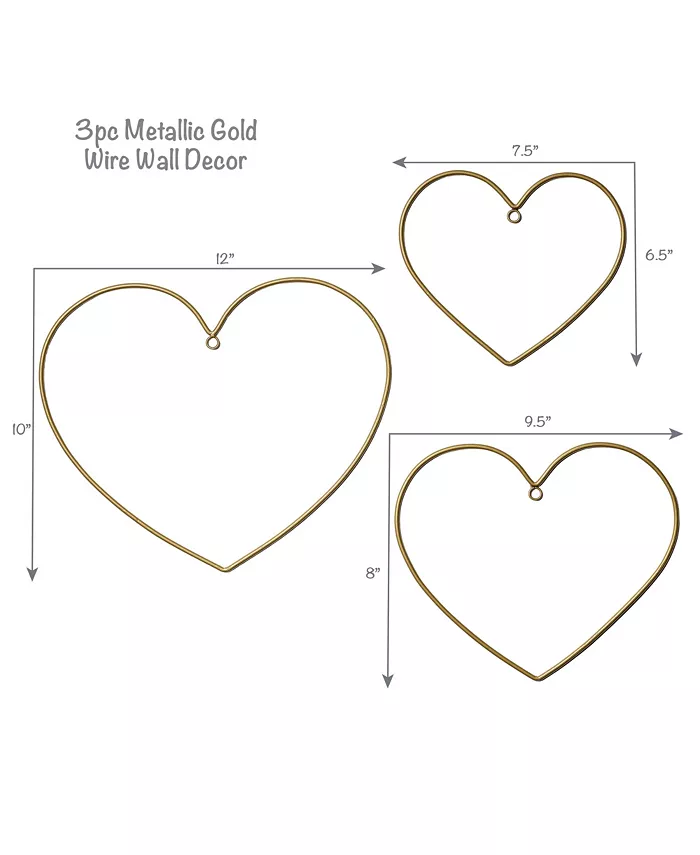 Bedtime Originals Rainbow Hearts Gold Metallic Hanging Nursery Wall Decor