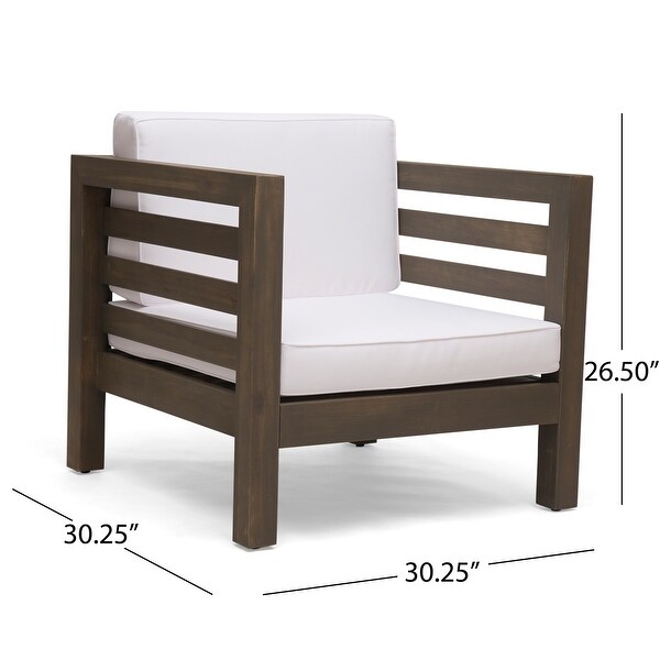 Oana Acacia Wood Club Chairs with Cushions (Set of 2) by Christopher Knight Home