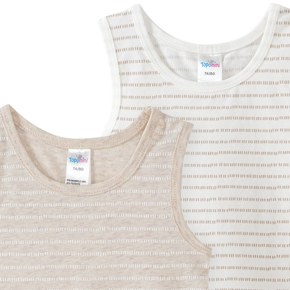 Topomini 2 Baby Unterhemden mit Bio-Baumwolle