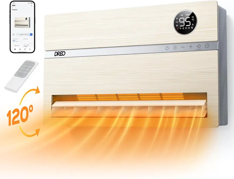 Smart Bedroom Heater – 1500W Wall-Mounted Unit with 24-Hour Timer & Adjustable Thermostat