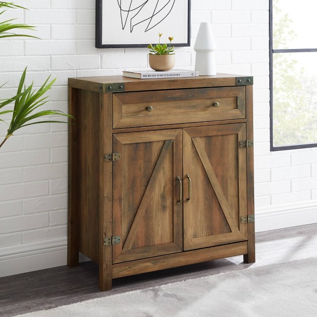 Clarabelle Rustic Farmhouse Barn Door Accent Cabinet Saracina Home