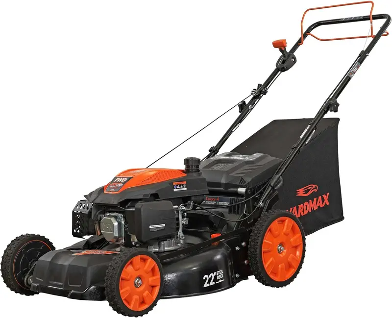 YARDMAX 22-Inch Gas Walk-Behind Mower – 201cc CVT High-Wheel FWD with 6-Speed Select PACE