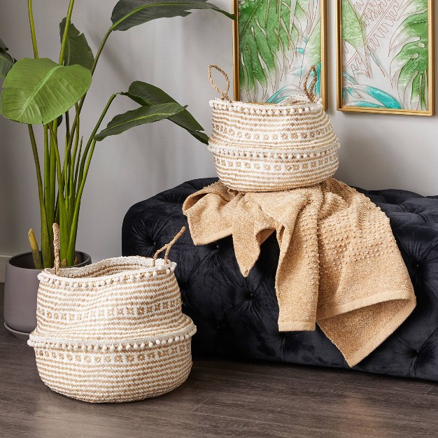 2pk Wood Natural Storage Baskets Brown Olivia amp May