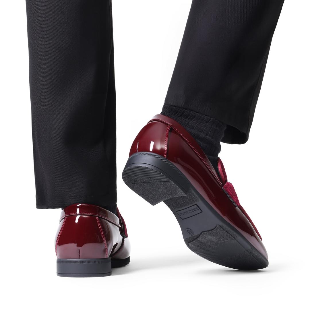Boy's Tuxedo Patent Classic Velvet Loafers