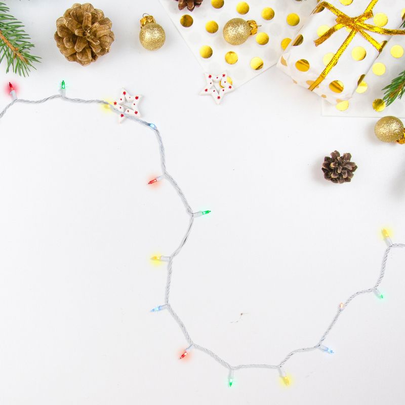 Northlight LED Mini Christmas Lights - Multi-Color - 11.25' White Wire - 35ct