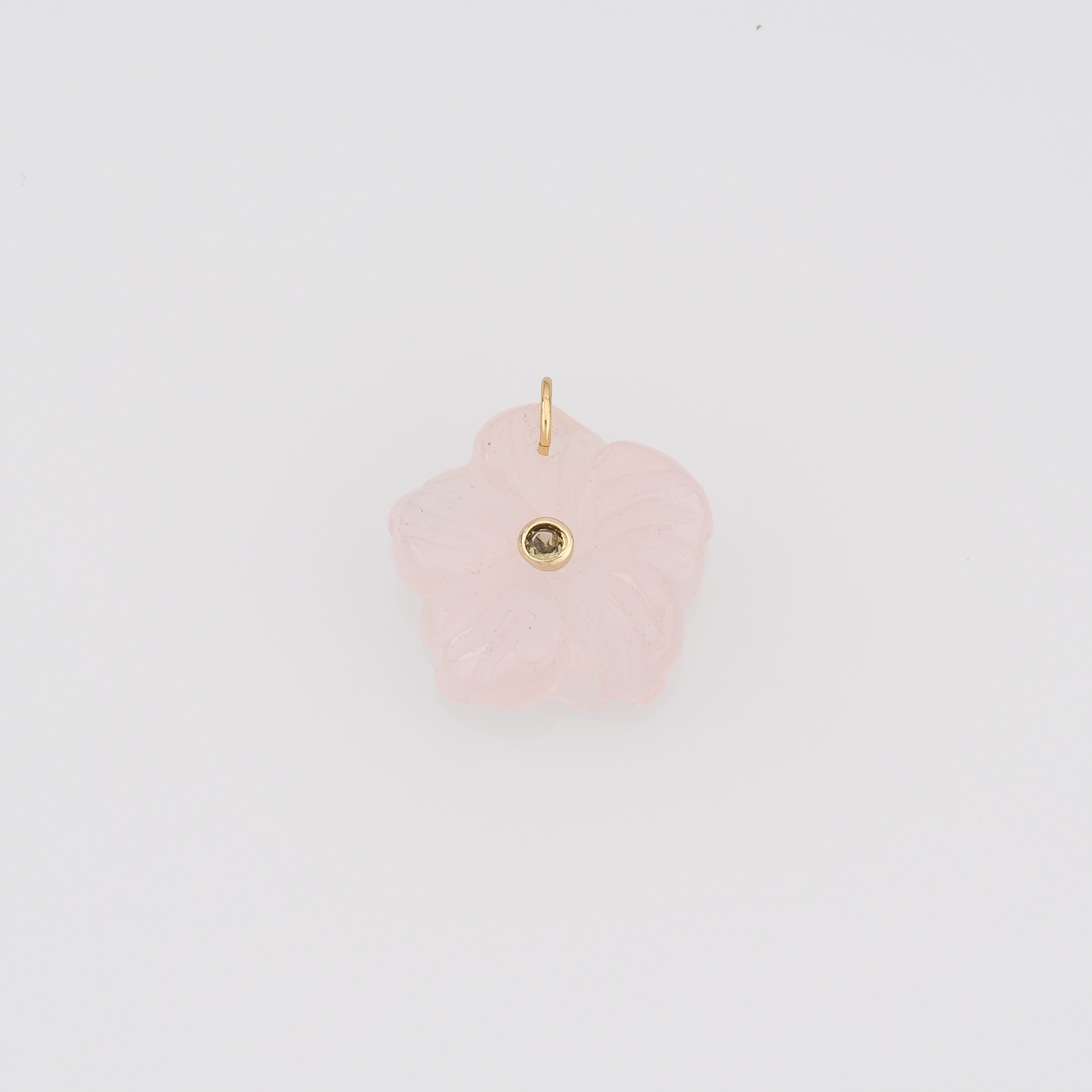 18K Gold Filled Flower Pendant,Natural Stone Flower Charm Earrings Necklace for DIY Jewelry Making Supply