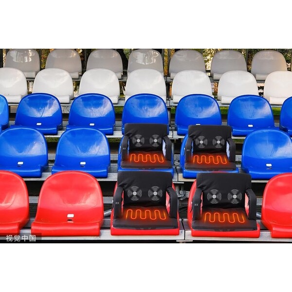 Stadium Seat,Heated Stadium Seat with Massage Function Reclining Bleacher Seat Equipped with a 12V 10000mAh Battery Included