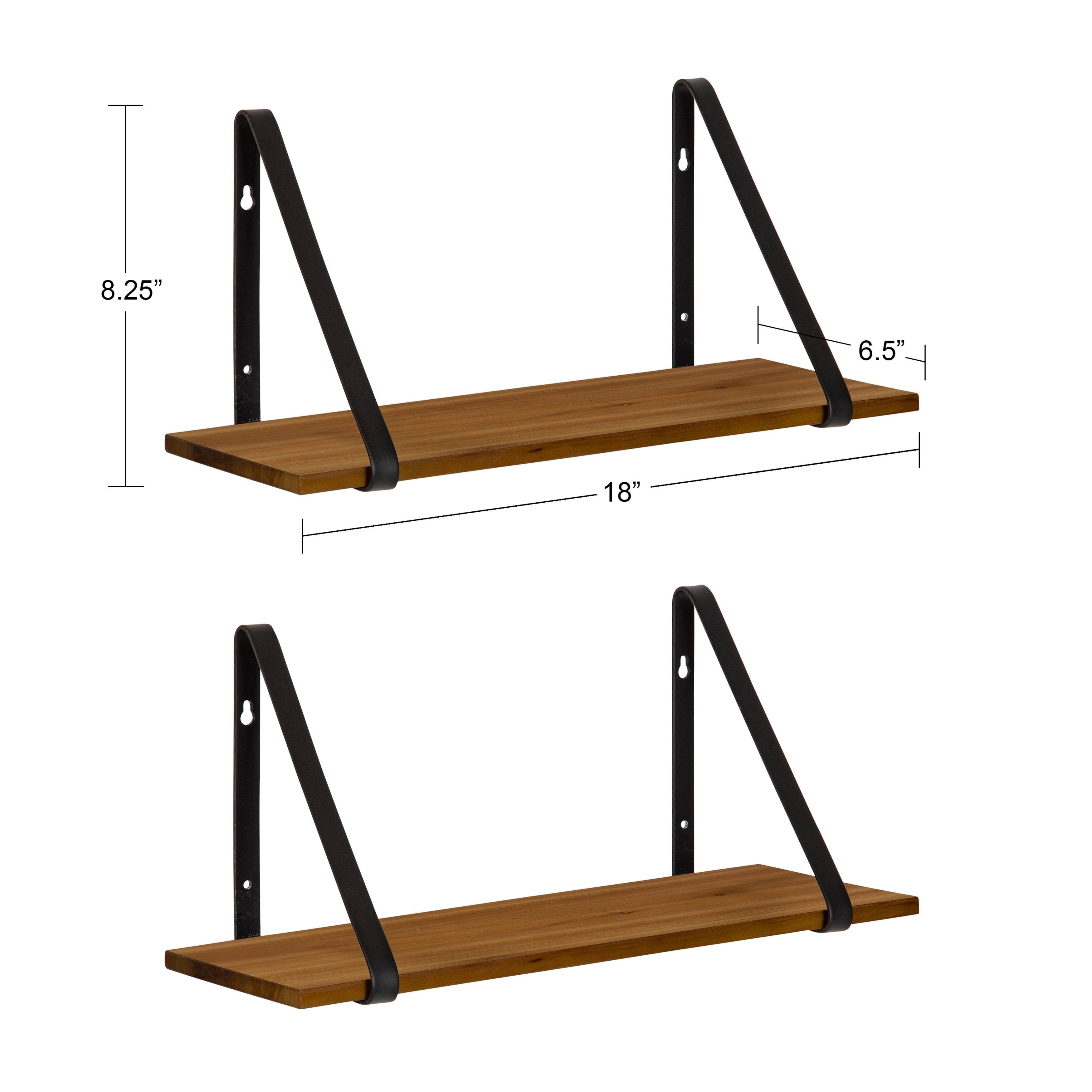 Kate and Laurel Soloman Modern Wooden Shelves - 2 Piece - White/Gold