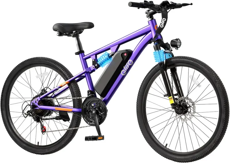 Qlife Racer Adult E-Bike – 21-Speed Mountain Bike with Lightweight Frame