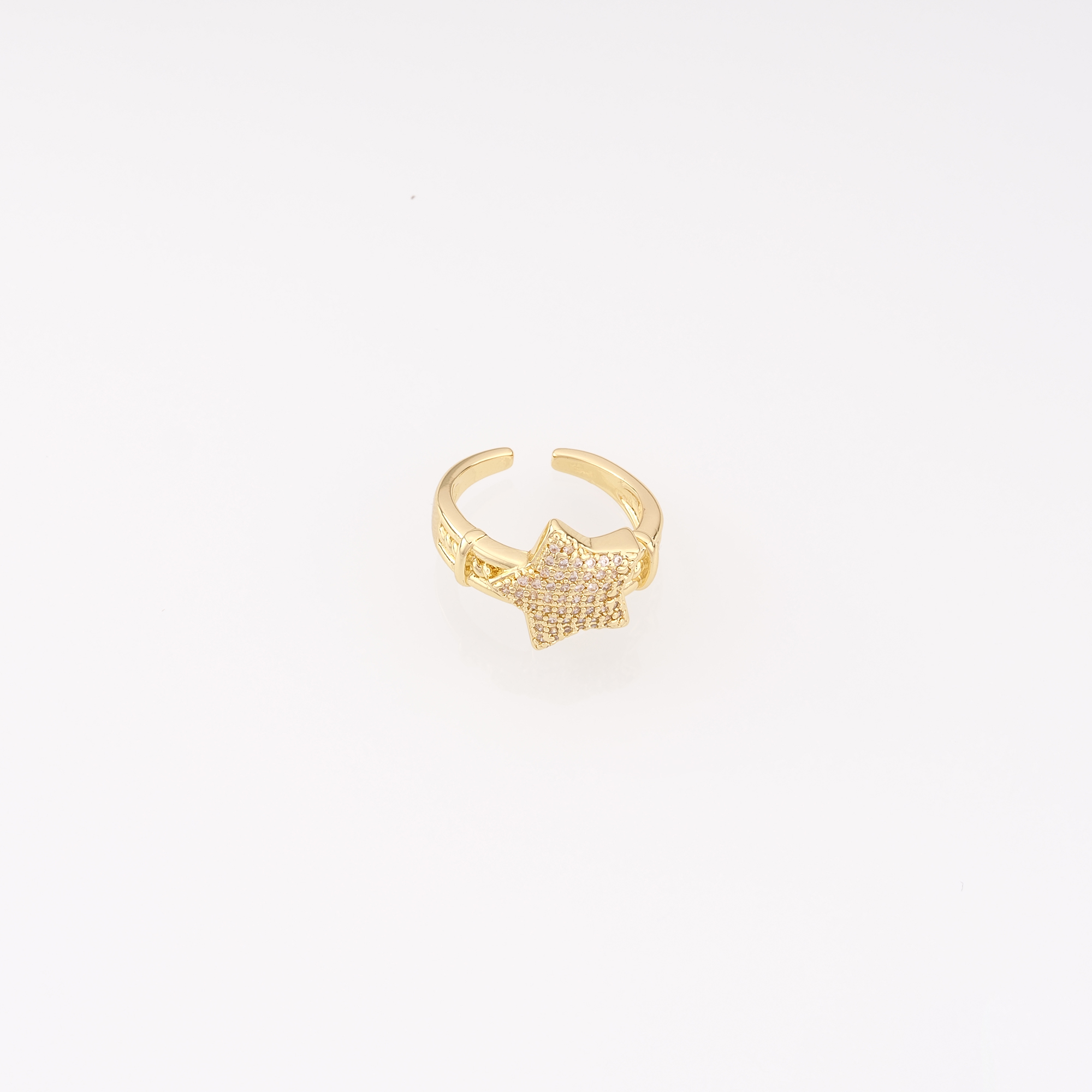 18K Gold Filled Star CZ Ring,Zirconia Ring,Adjustable Ring,Minimalist Ring,Open Ring