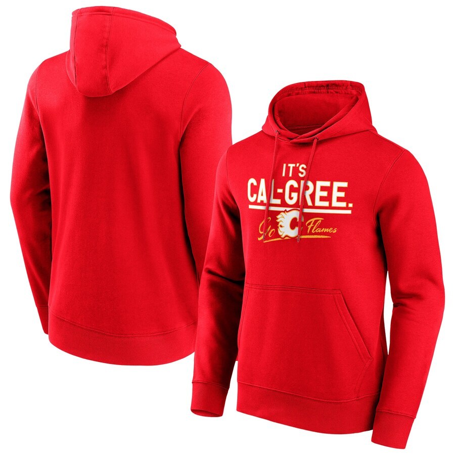 Men's Calgary Flames Fanatics Branded Hometown Graphic Hoodie - Red