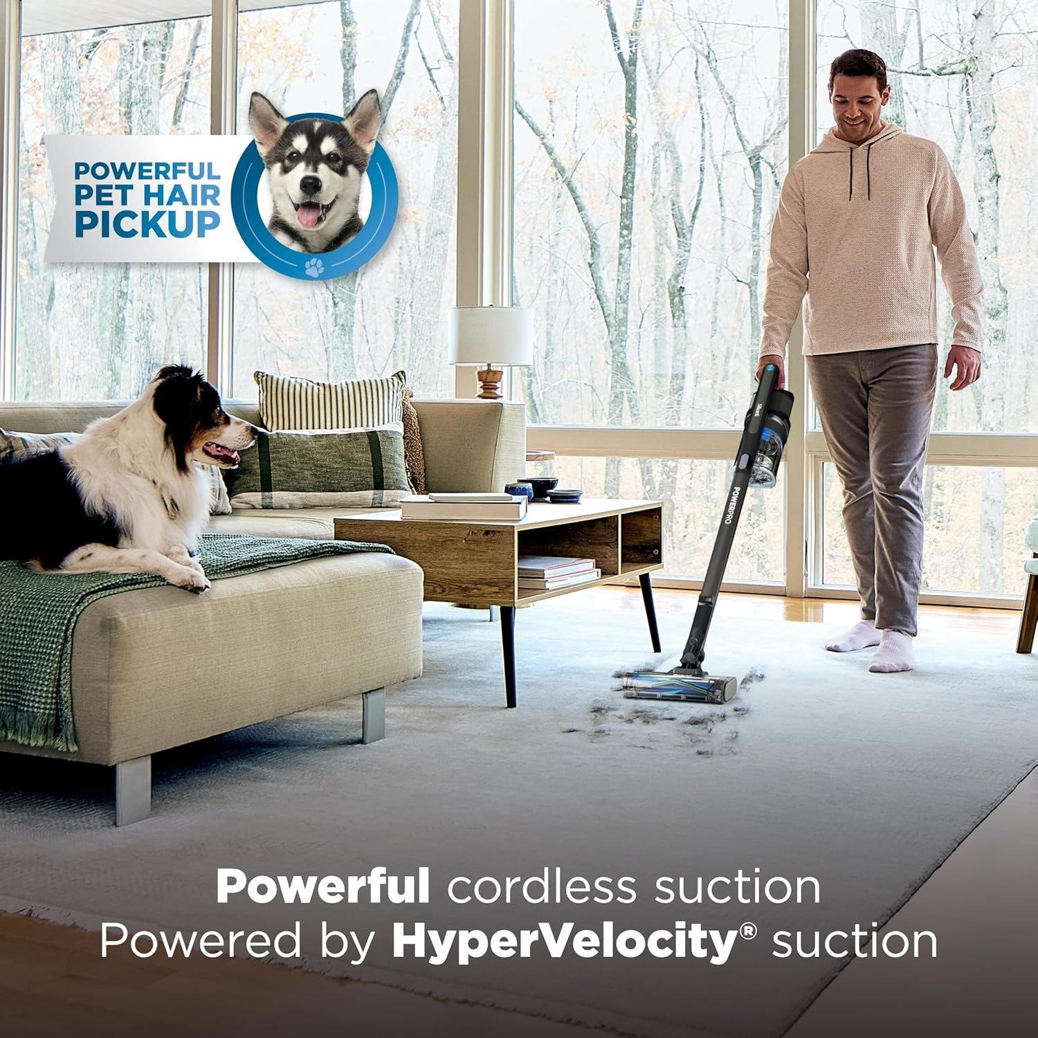 Cordless Vacuum, FloorDetect & Dirt-Reveal Technology, Carpet & Hard Floor, Rechargeable, Charcoal