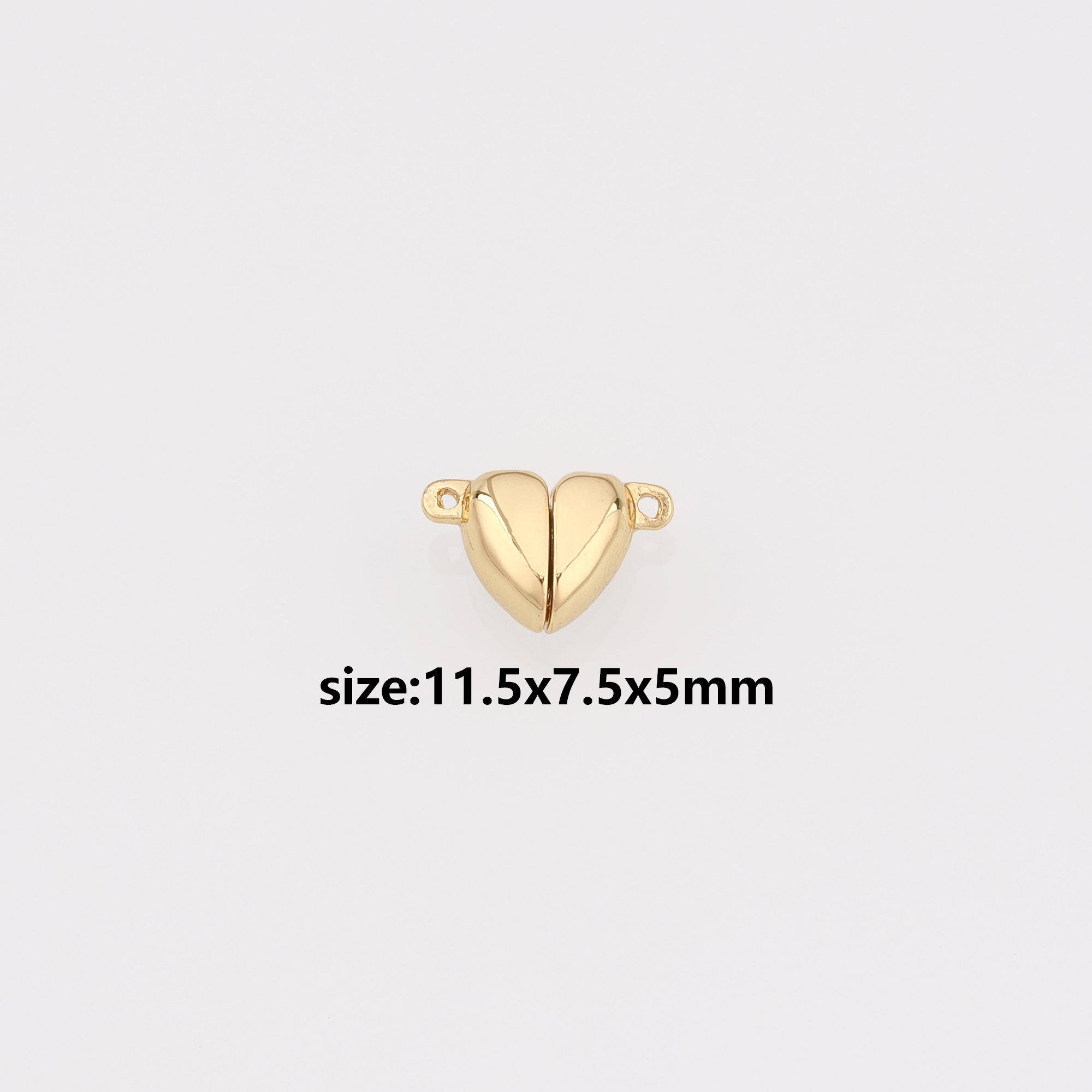 18K Gold Filled Magnetic Clasps,End Caps,Heart Clasp Lock for DIY Jewelry Necklace Bracelet