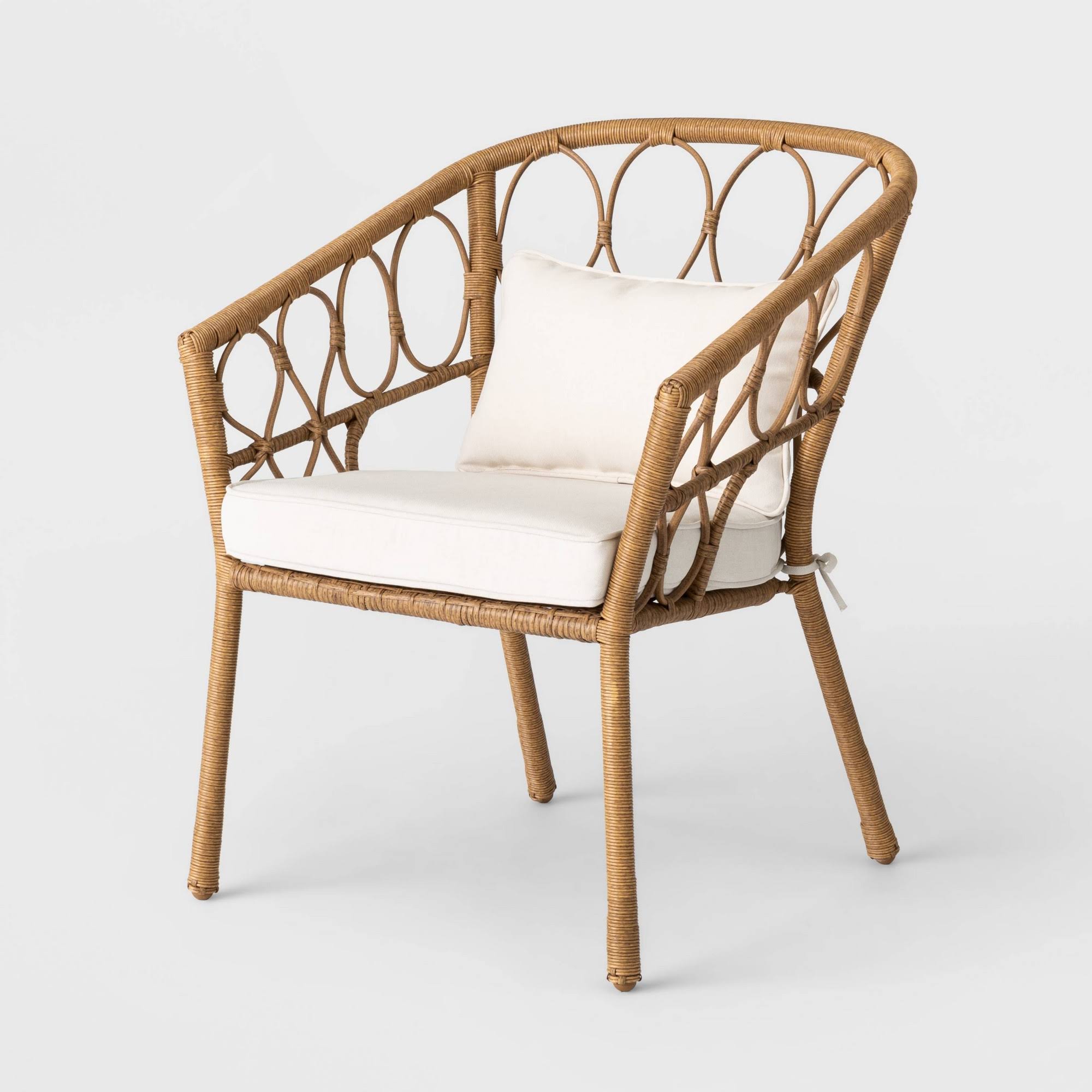 Britanna 4pk Wicker Patio Dining Chair Natural/Linen - Opalhouse