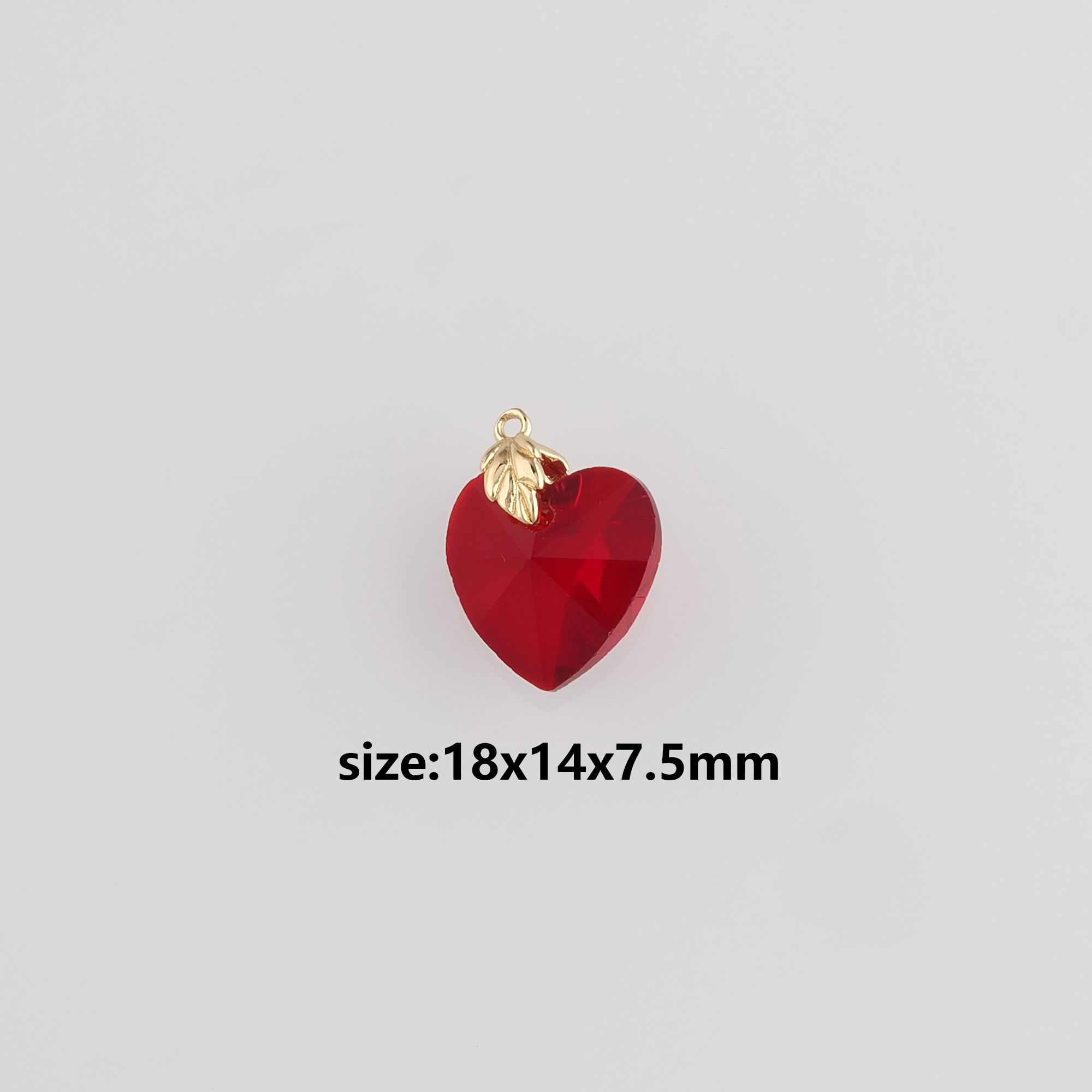 18K Gold Filled Heart Pendant,CZ Micro Pave Heart Charm Earrings Necklace for DIY Jewelry Making Supply