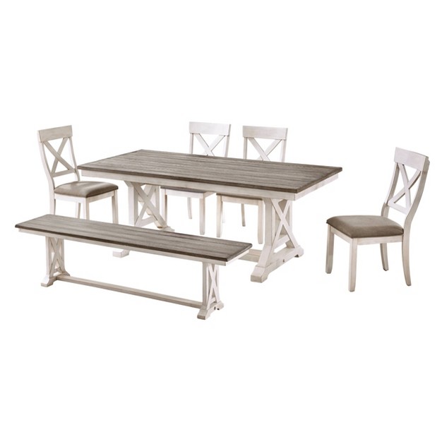 Isle Shores Dining Bench Cream Treasure Trove Accents