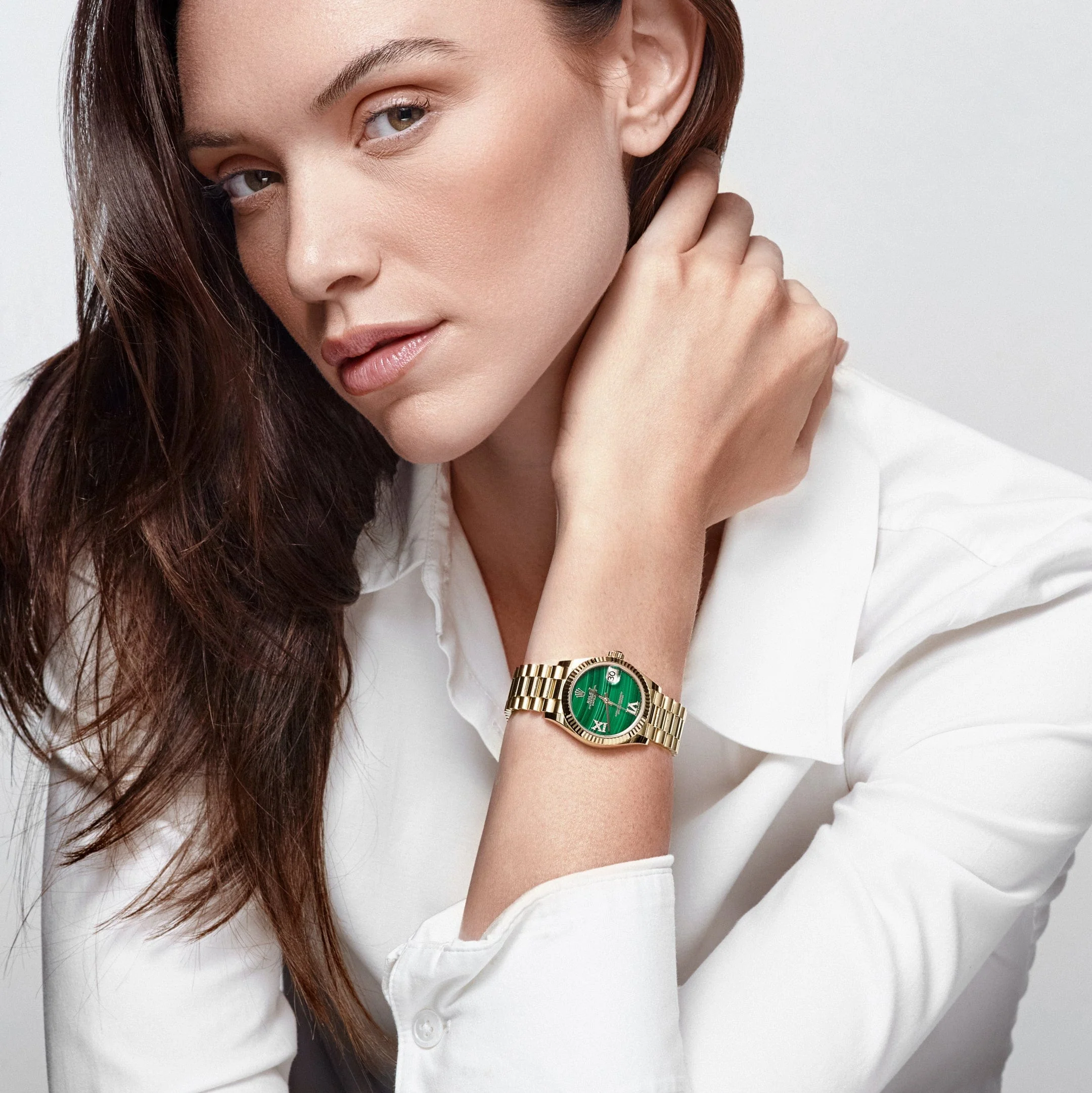 Rolex Datejust 31 278278 'Ladies' Yellow Gold Malachite Diamond Dial