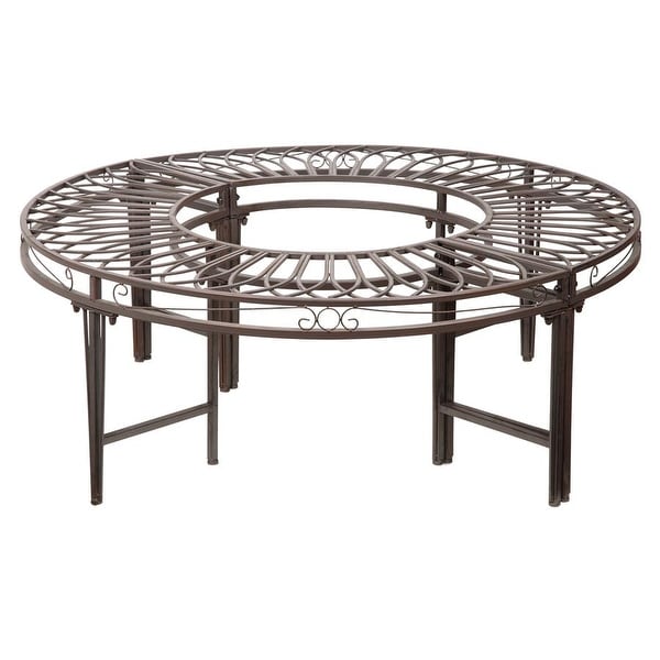 Design Toscano Gothic Roundabout Steel Garden Bench