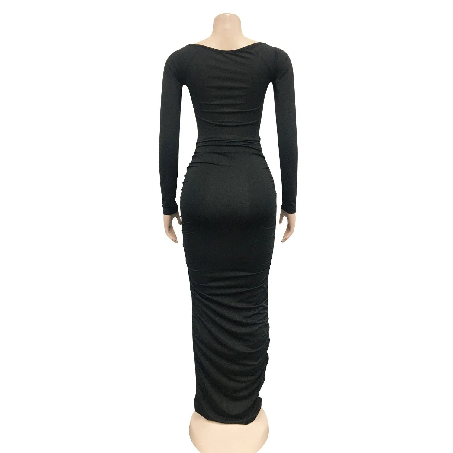 Cut Out Long Sleeve Bodycon Maxi DressClistos