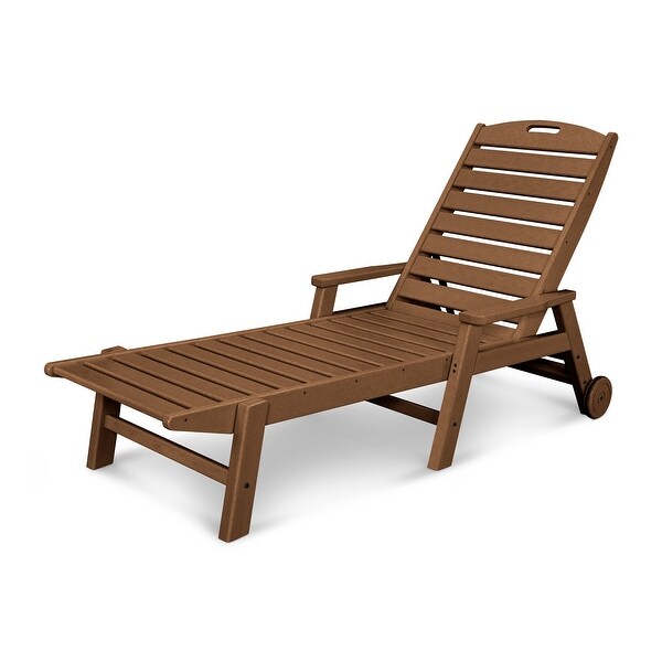 POLYWOOD Nautical Chaise Lounge with Arms and Wheels