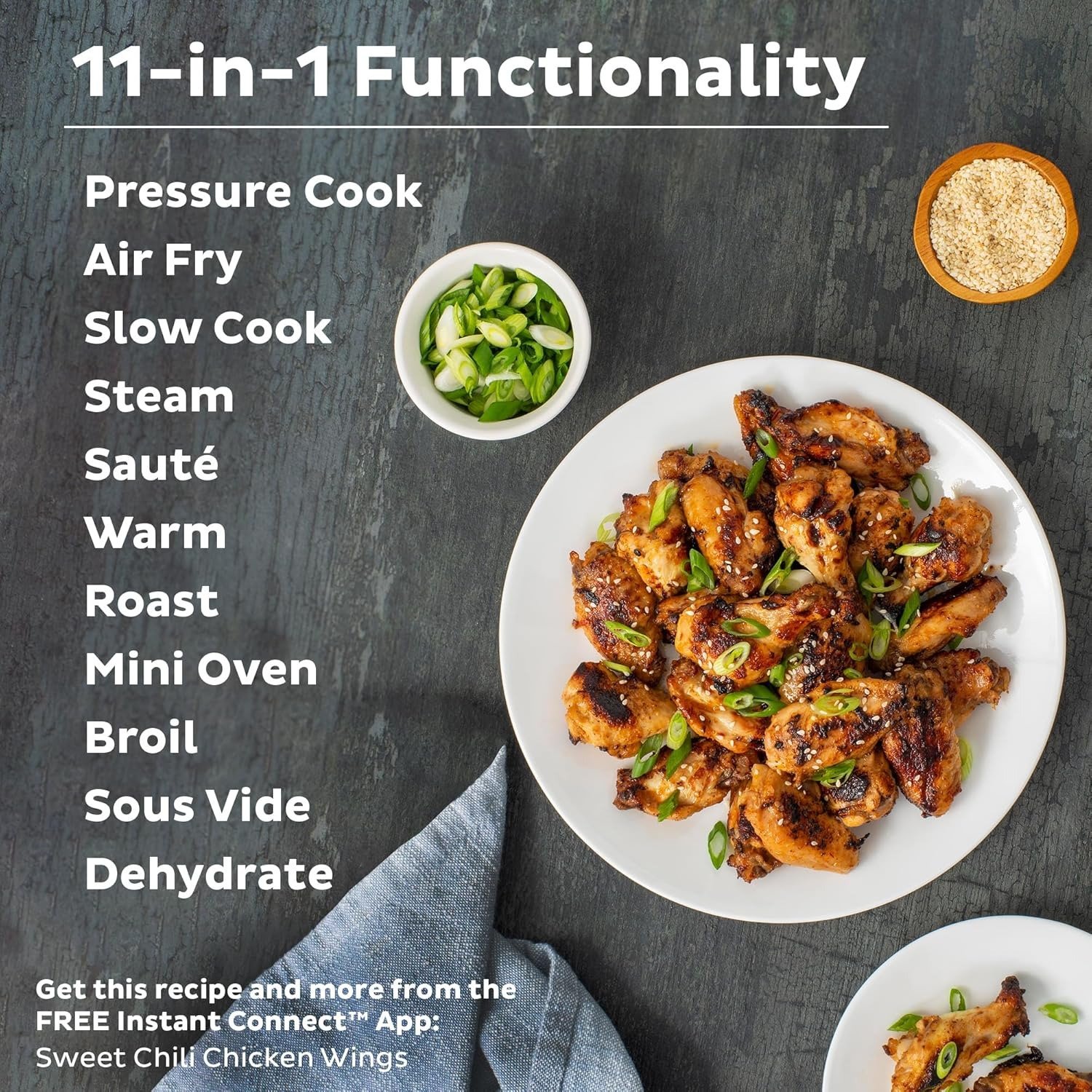 6QT 11-in-1 Air Fryer Pressure Cooker Combo, EvenCrisp Tech, Dual Lids, Touch Control, Stainless Steel