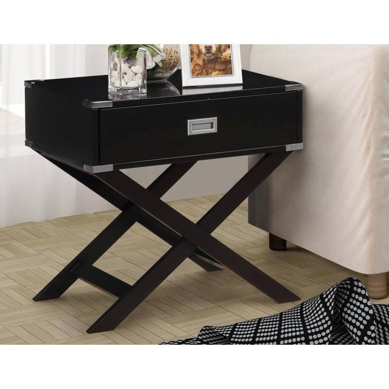 Best Master Furniture Wood Accent End Table with 1 Drawer, Grey