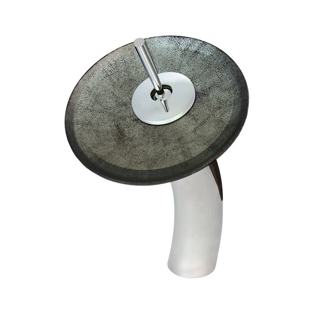 P716 Vessel Bathroom Sink Waterfall Faucet Ensemble, Chrome