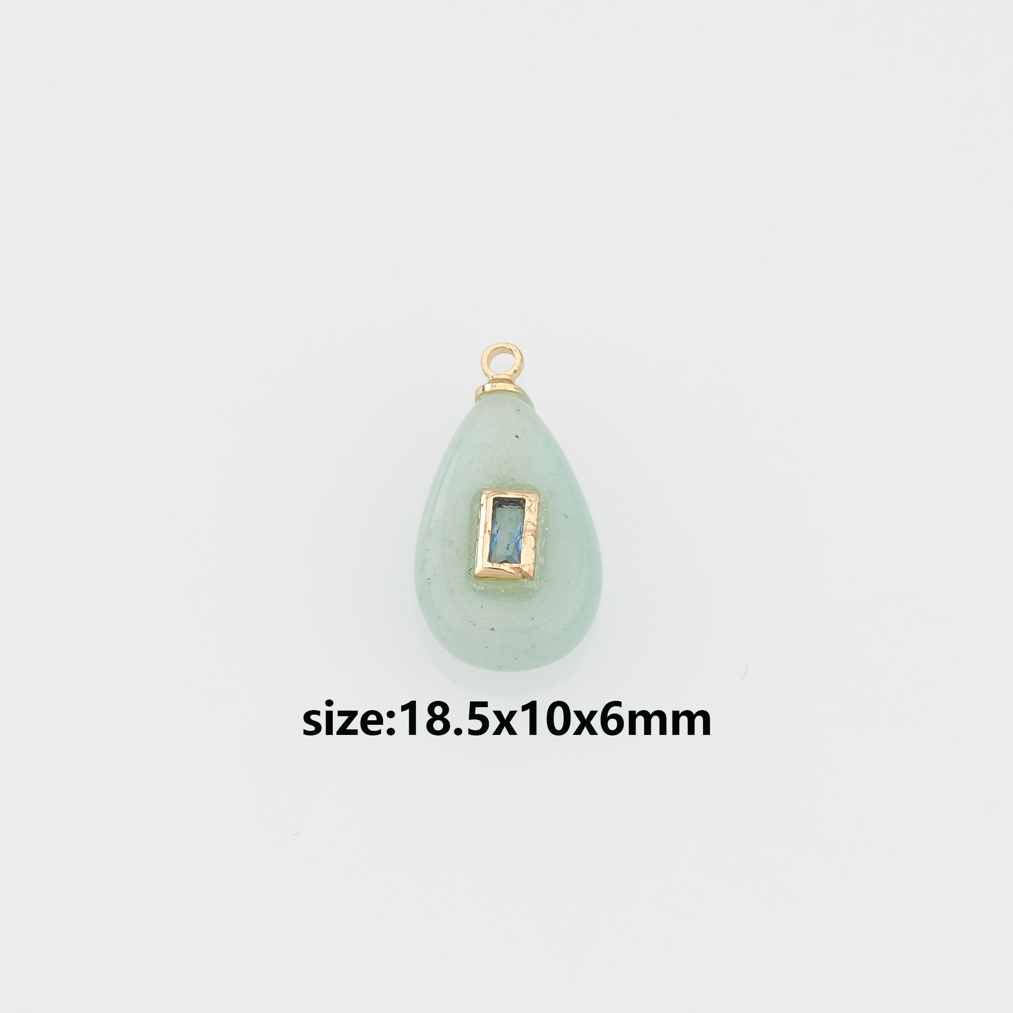 18K Gold Filled Teardrop Pendant,Natural Stone Charm Earrings Necklace for DIY Jewelry Making Supply