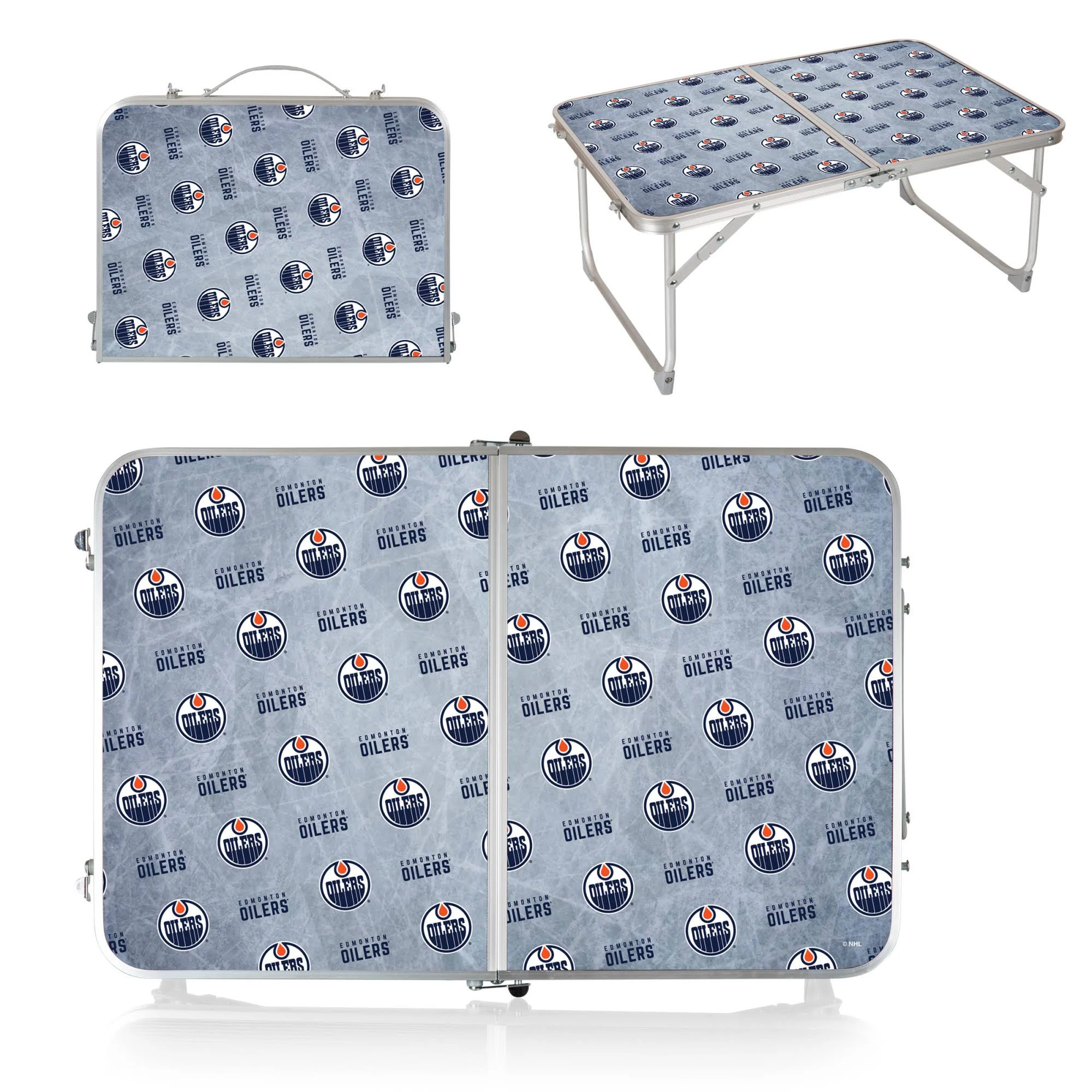Picnic Time Edmonton Oilers Concert Mini Portable Table, Med Grey