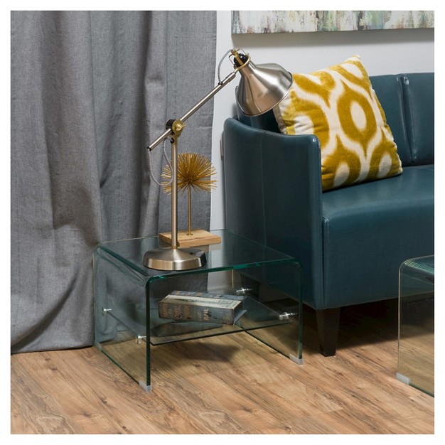Ramona Glass End Table Clear Christopher Knight Home