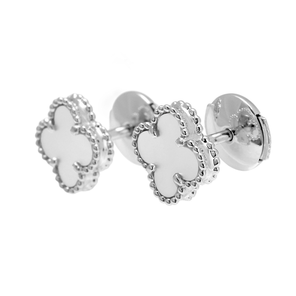 Van Cleef & Arpels Sweet Alhambra Earrings 18K White Gold VCARG12000