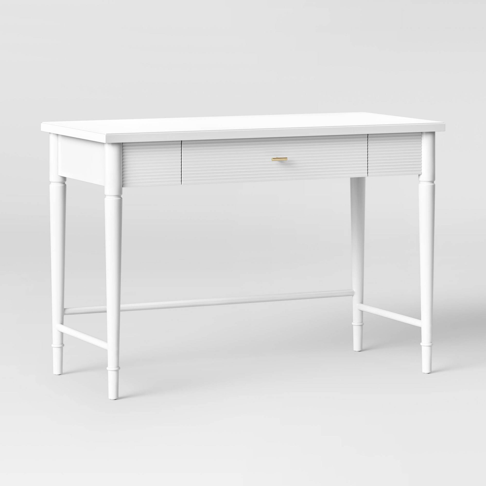 Cambridge Wood Writing Desk with Drawers White - Threshold