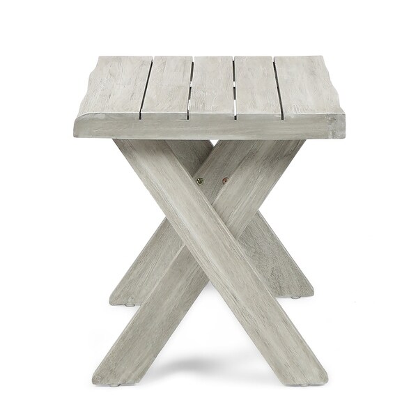Sandblast Finished Acacia Wood Table Rusticstyle Table 18. 00 inches deep x 18. 00 inches wide x 18. 25 inches high