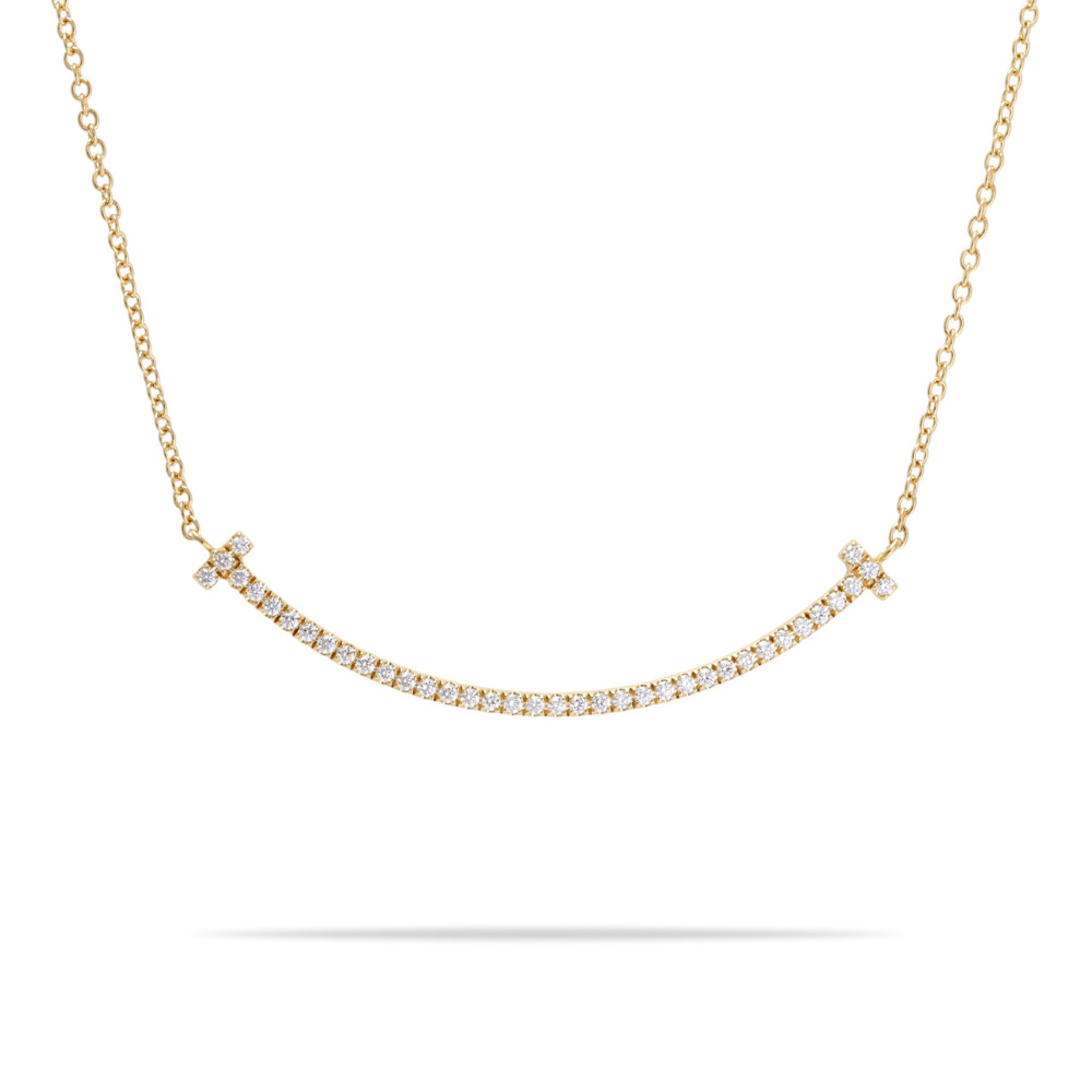 Tiffany & Co. Tiffany T Smile Necklace 18K Yellow Gold Diamond 63058777