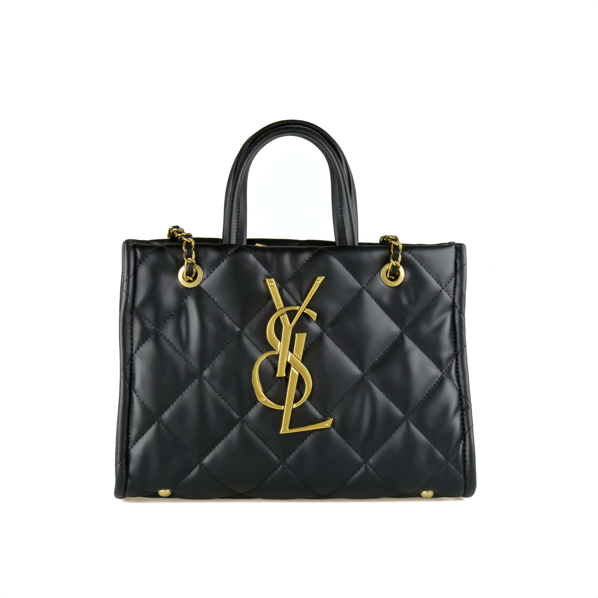 Saint Laurent Leather Tote Bag Black 31Cm