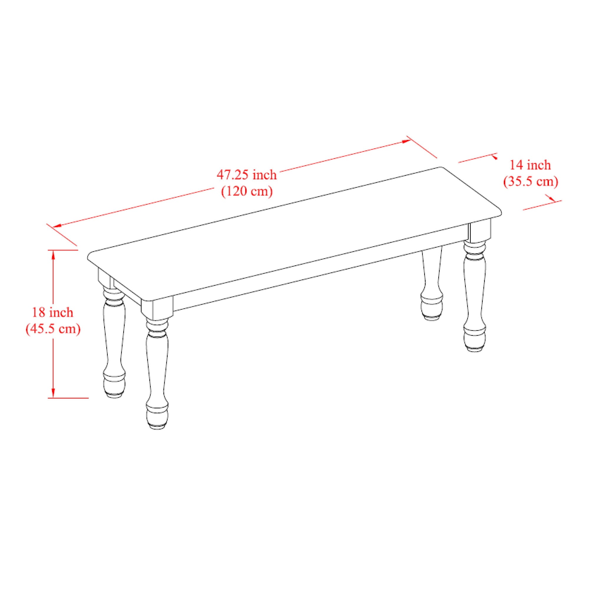 Better Homes and Gardens Autumn Lane Farmhouse Solid Wood Dining Bench and Natural Finish