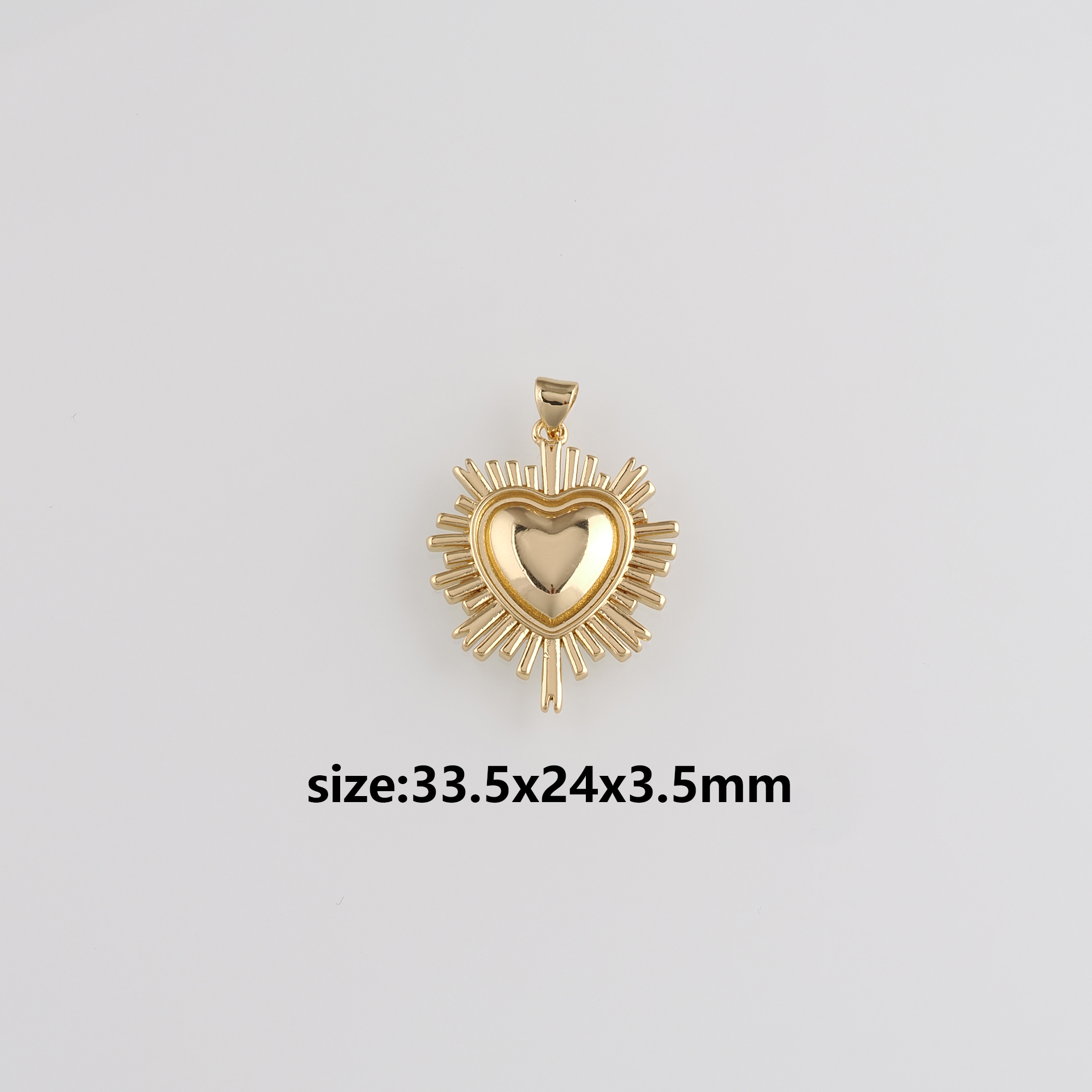 18K Gold Filled Heart Pendant,Heart Charm Earrings Necklace for DIY Jewelry Making Supply