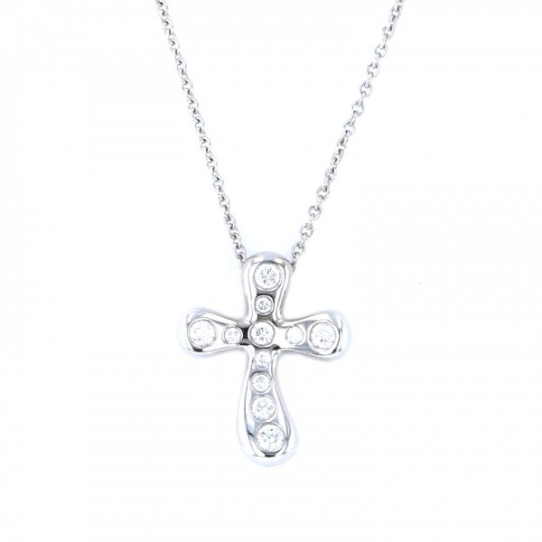 Tiffany & Co. Tiffany Elsa Peretti Cross Necklace PT950 Platinum