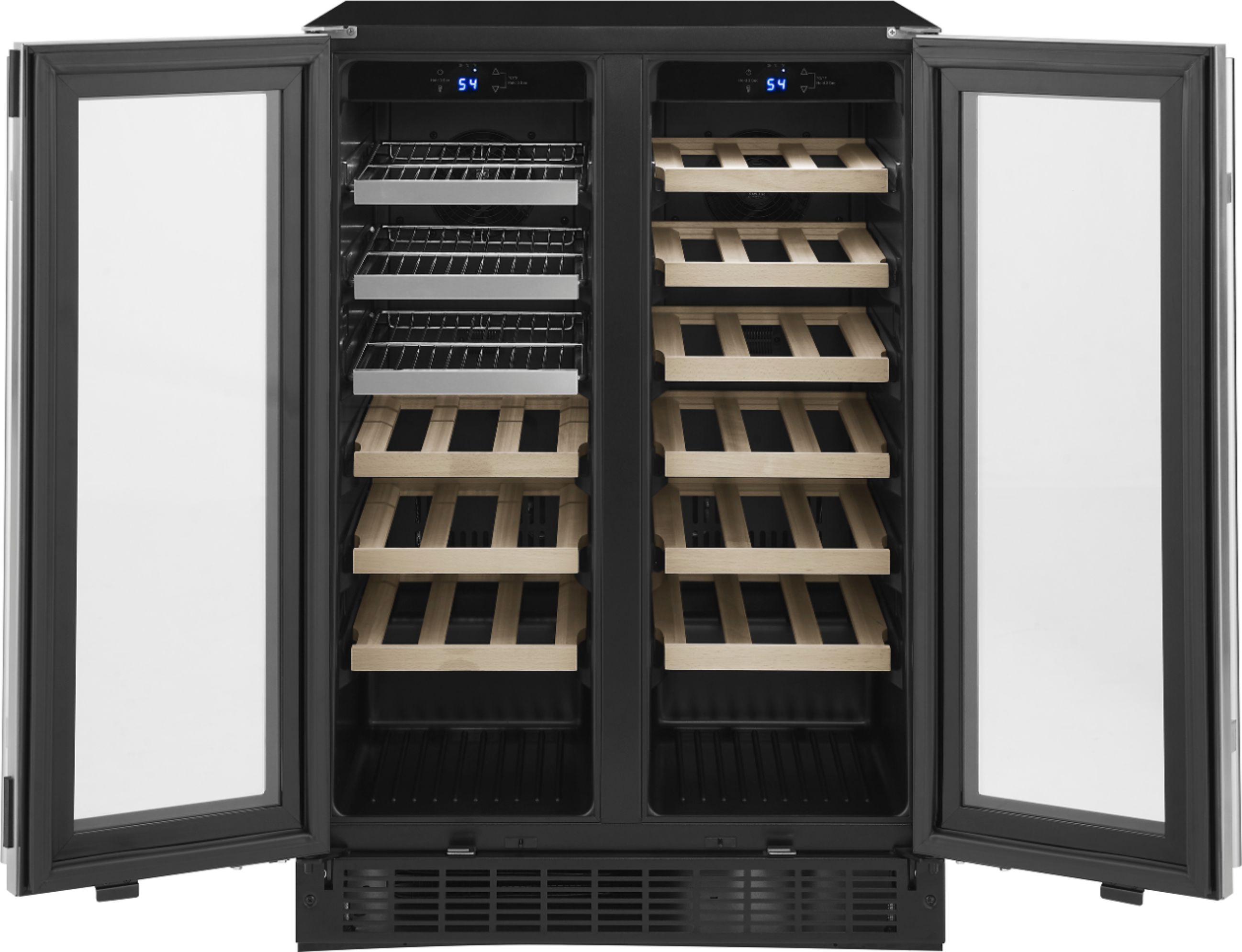 Insignia™ - Dual Zone Wine and Beverage Cooler with Glass Doors - Stainless Steel