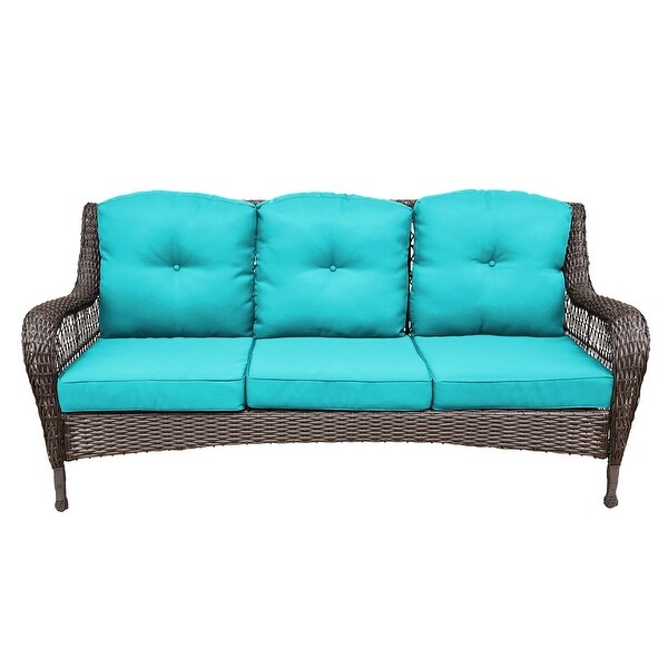 6piece Resin Wicker Patio Furniture Conversation Set with High Back