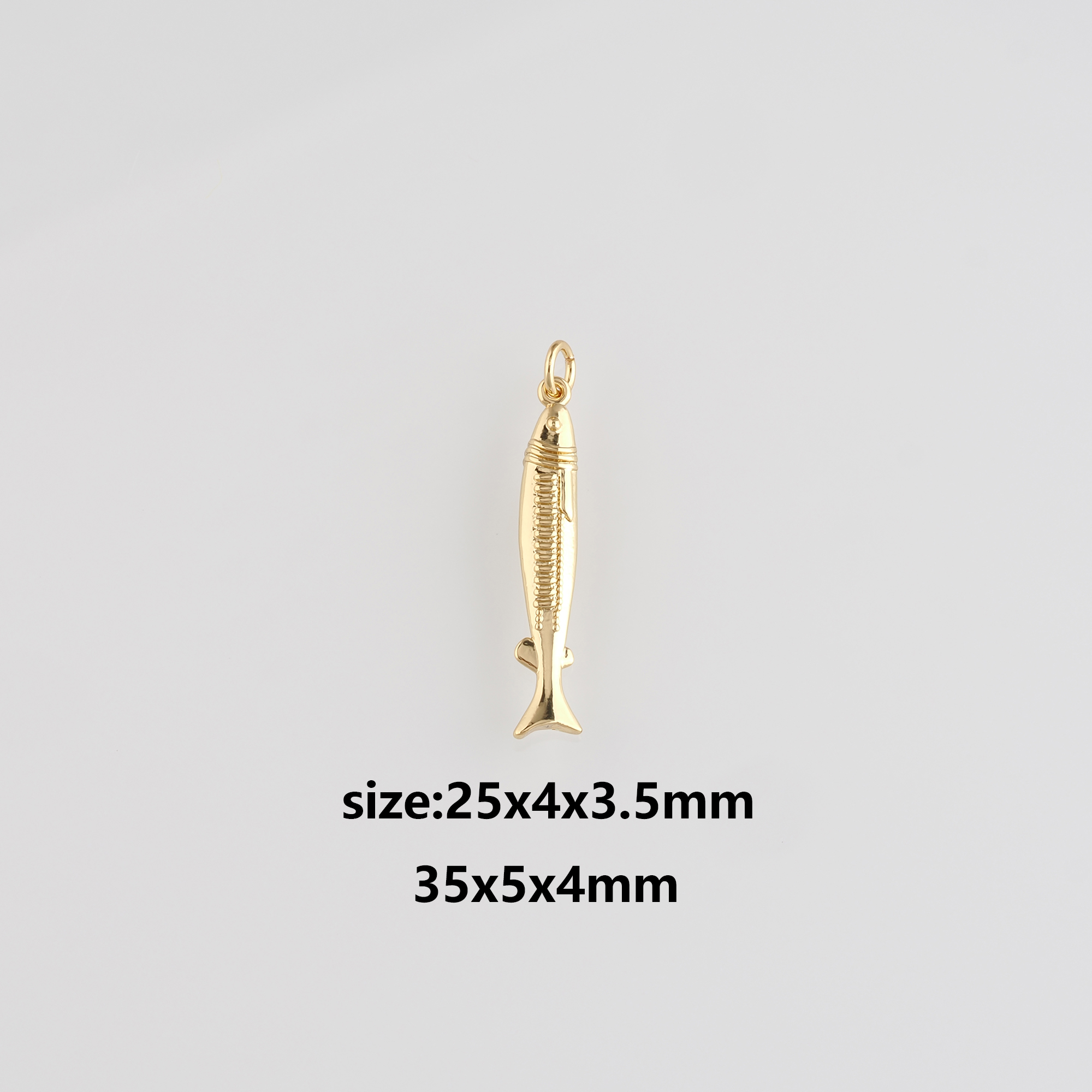 18K Gold Filled Fish Pendant,Ocean Fish Charm Earrings Necklace for DIY Jewelry Making Supply