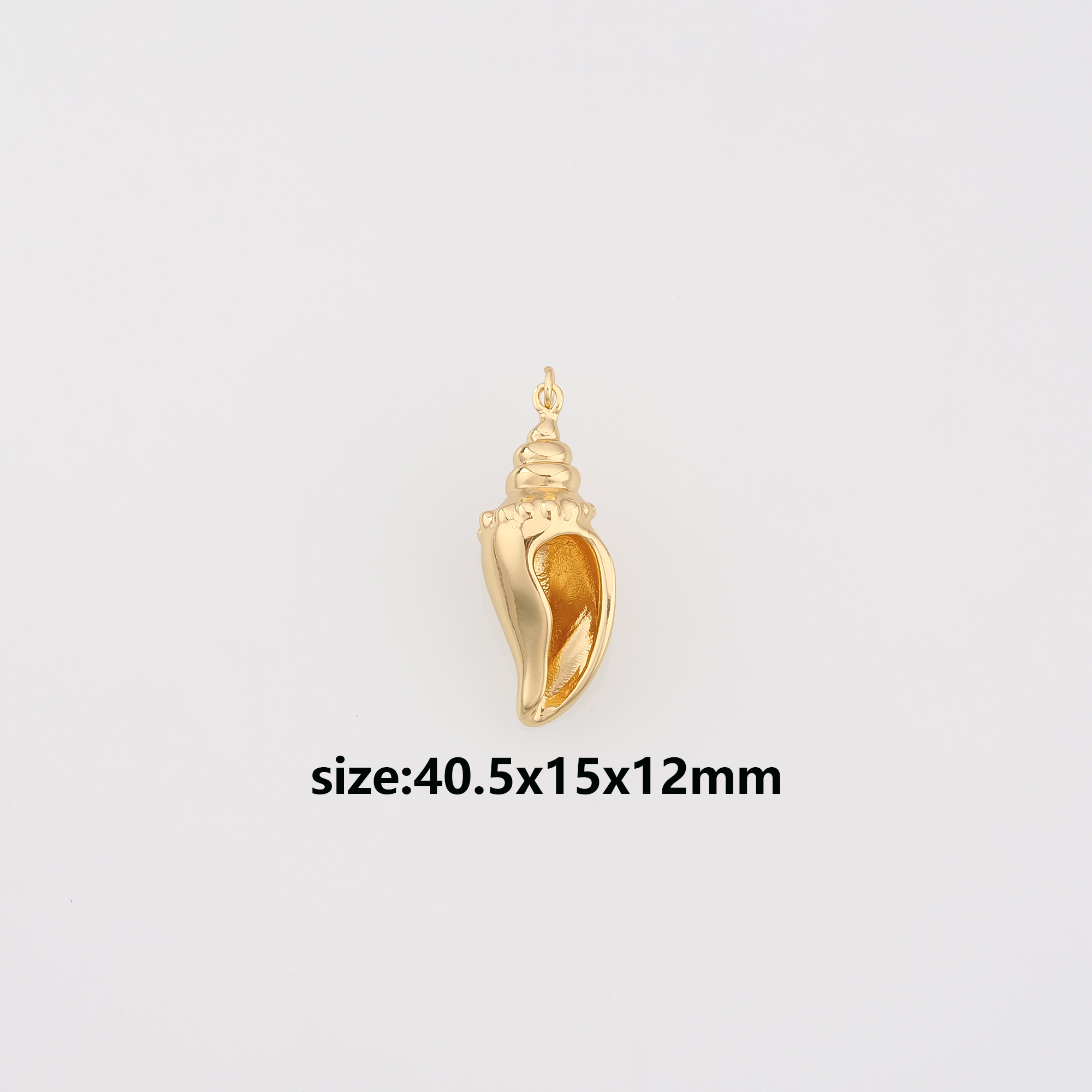 18K Gold Filled Conch Shell Pendant,Ocean Shell Charm Earrings Necklace for DIY Jewelry Making Supply