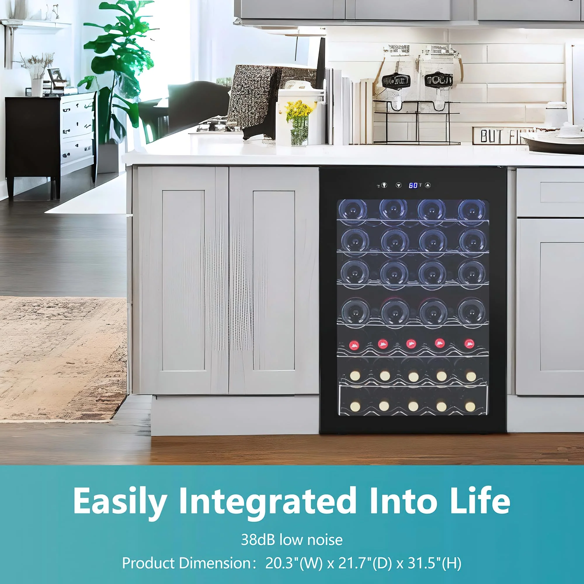 45 Bottle Wine Cooler Refrigerator Small Built-in Wine Beverage Cooler
