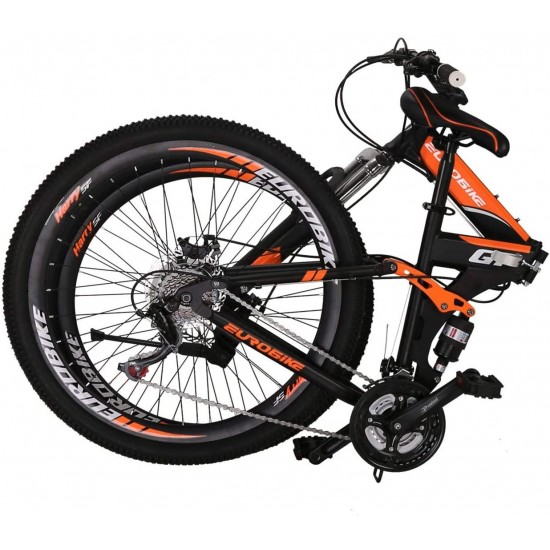 G7 Folding Mountain Bike Full Suspension 27.5 Inches Wheels Foldable Bike 21 Speed for Adults Dual Disc Brakes Bicycle