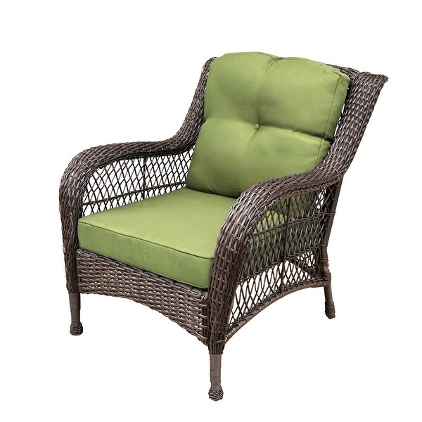 6piece Resin Wicker Patio Furniture Conversation Set with High Back