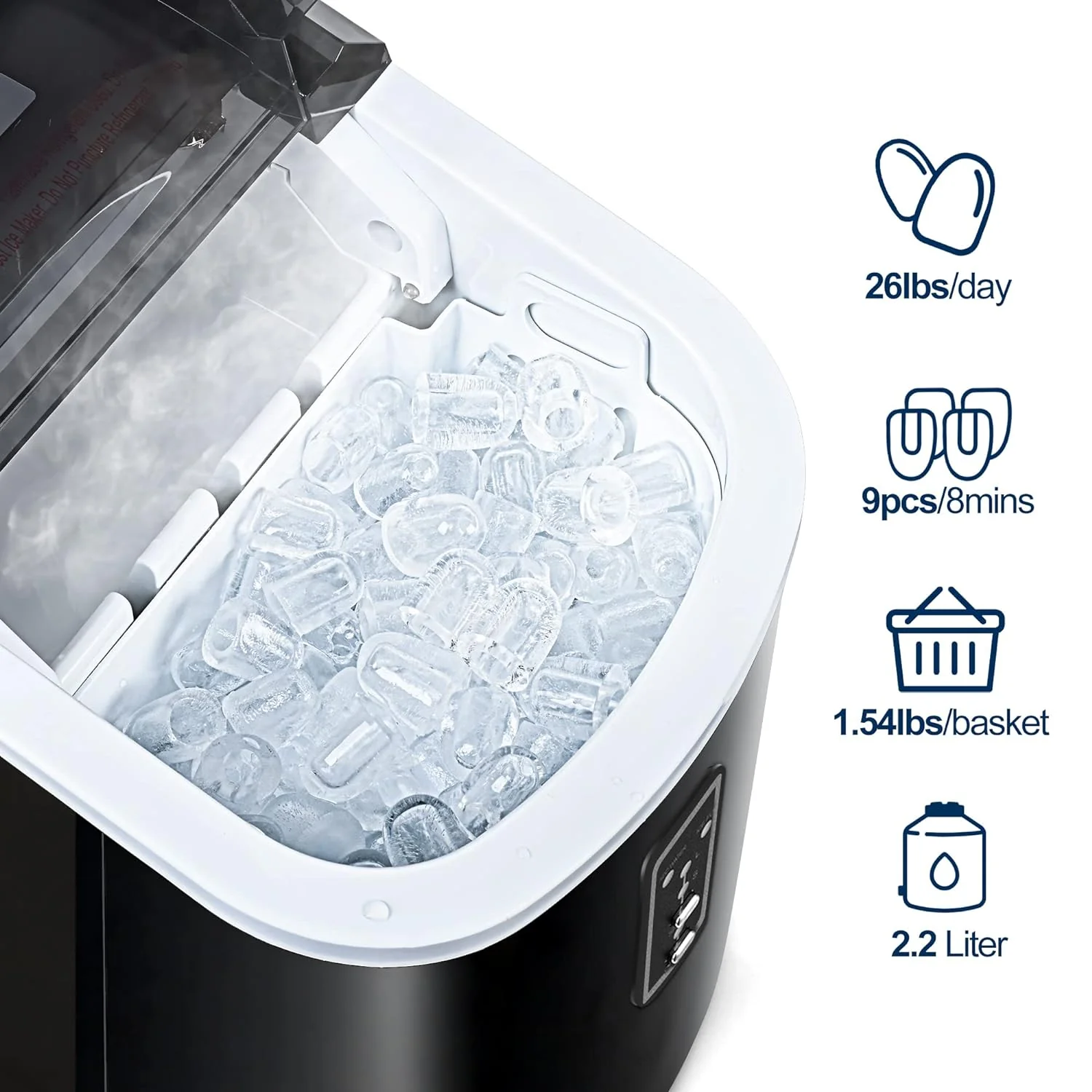 15'' Bullet Quiet Easy to Clean Ice Maker Machine